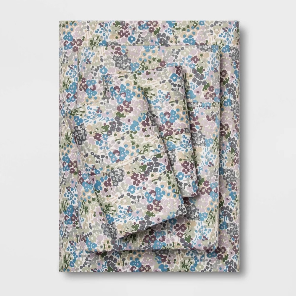 Target Purple and Green Floral Queen Sheet Set